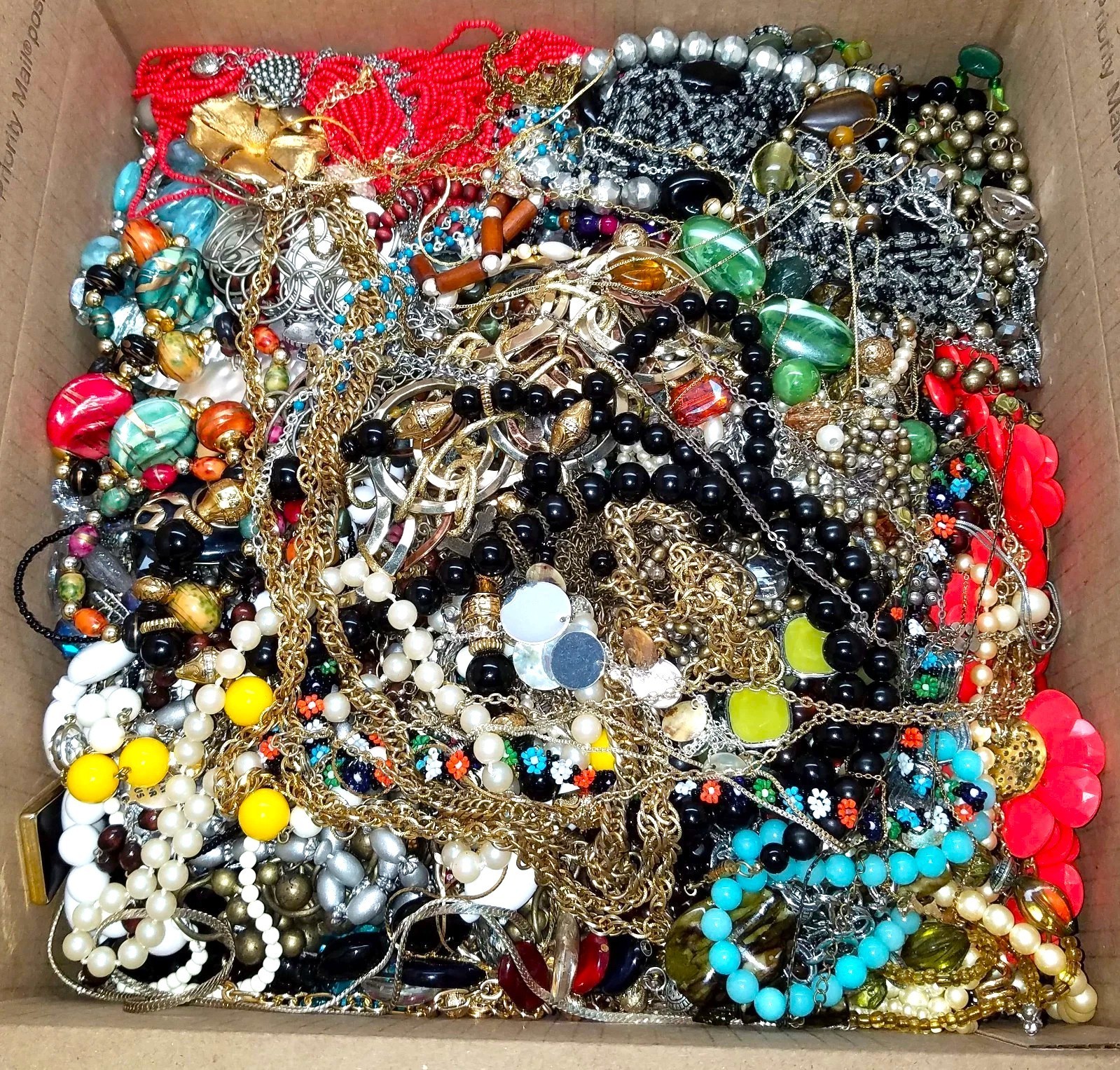 Tangled Unsearched Huge Jewelry Lot VTG Vintage & Mod Junk & Good Mix Resell Fun