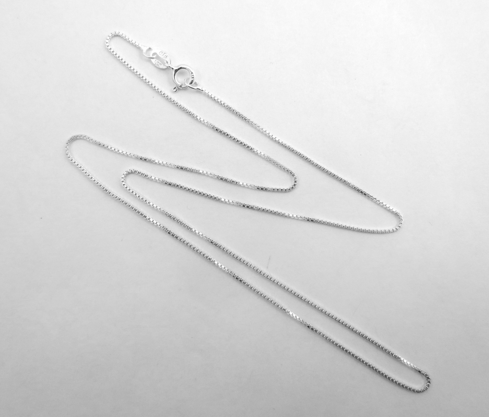 Box Chain 0.9mm Thin Italian Sterling Silver 925. 14,16,18,20,22,24,30 inch. NEW