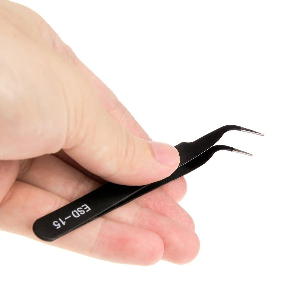 6Pcs ESD Anti-static Tweezers Set Maintenance Repair Stainless Steel Tools Kit