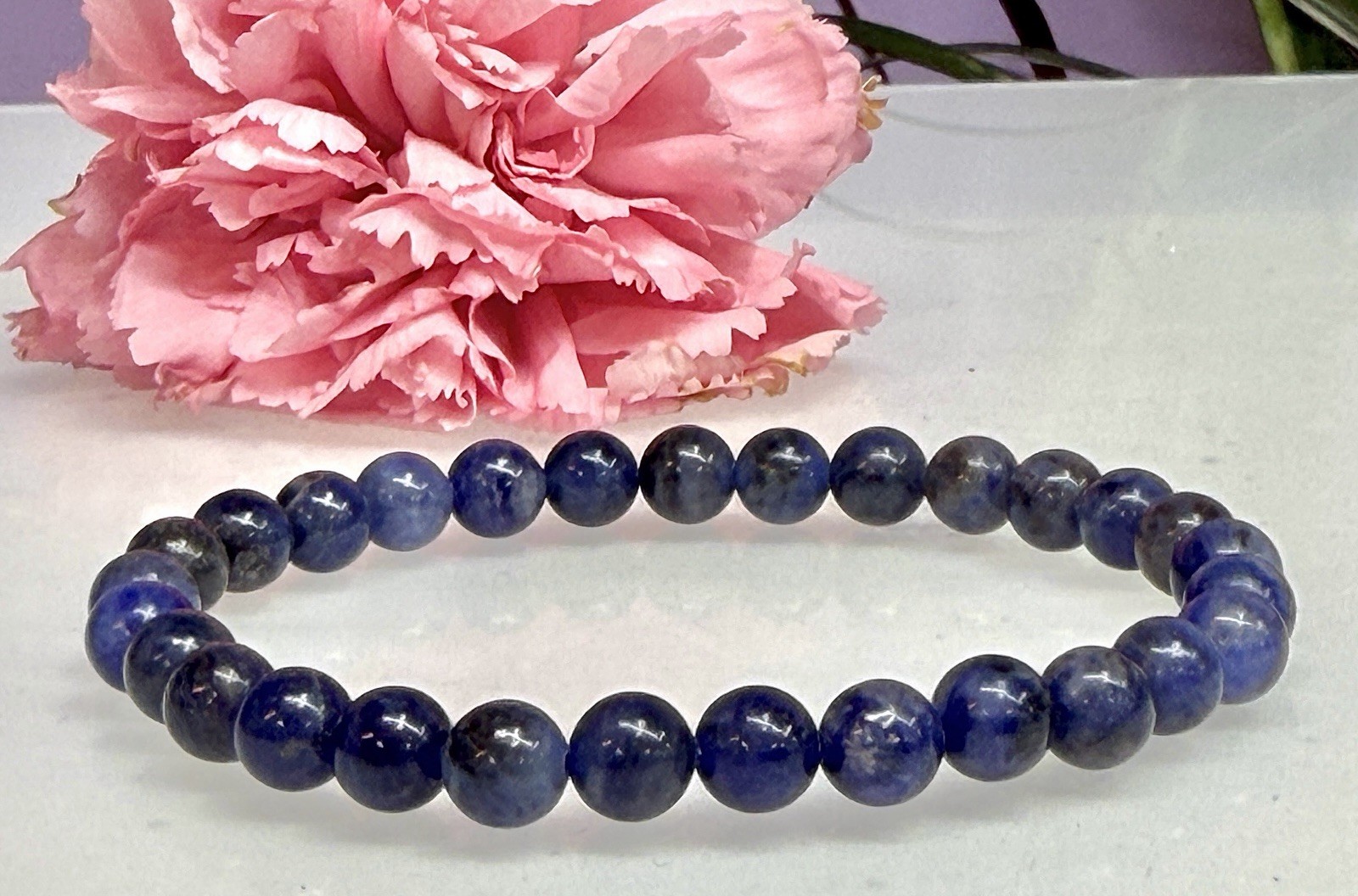 Wholesale Lot 6 Pcs Natural Sodalite 6mm 7.5” Crystal Healing Stretch Bracelet