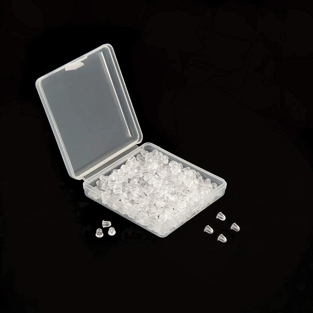 600 Pcs Durable Clear Silicone Earring Backings – Secure Fit for All Earrings