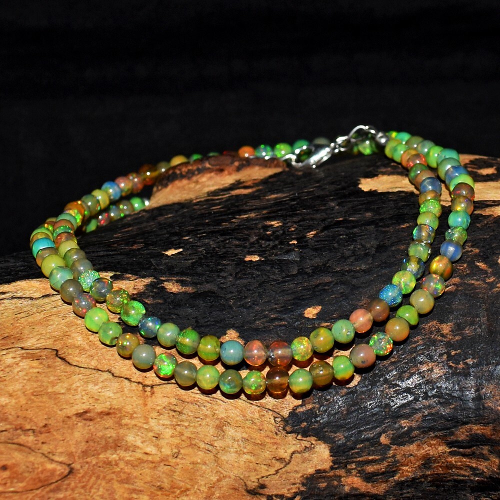 Top Grade Selling Amazing Ethiopian Opal 44.00 Cts Beaded Necklace VK 35 E593