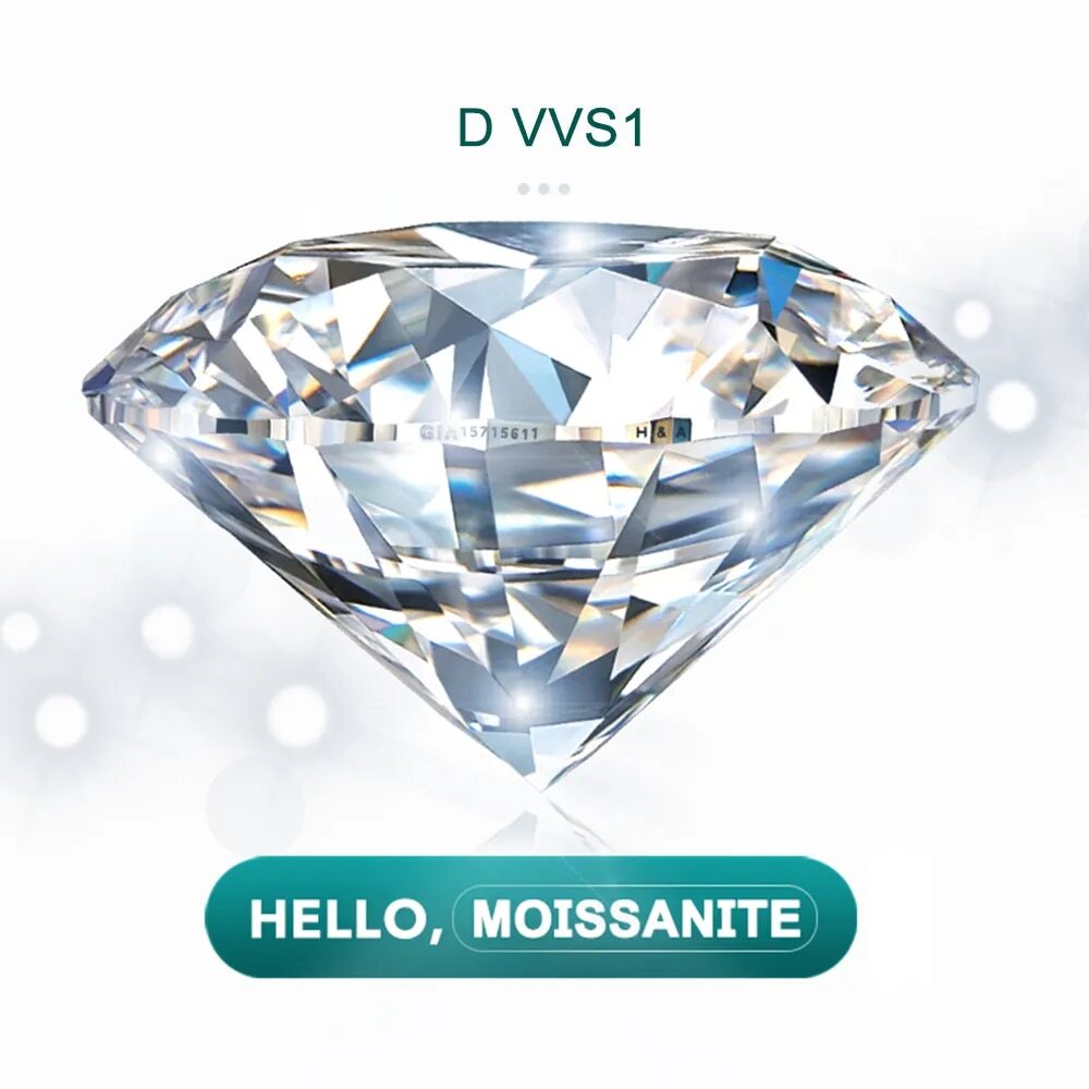 Moissanite Diamonds 3 MM to 10 CT D Color VVS1 Round Shape Cut Lab Grown wit GRA