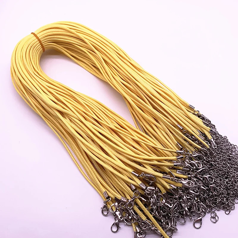 Leather Cord Necklace 2mm Wax Rope Chain Lobster Clasp 45cm Jewelry 5PCS
