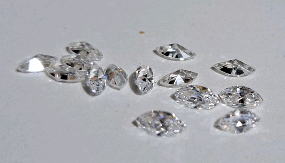 Lot of 14 Marquise CZ Stones 5×2.5mm Cubic Zirconia