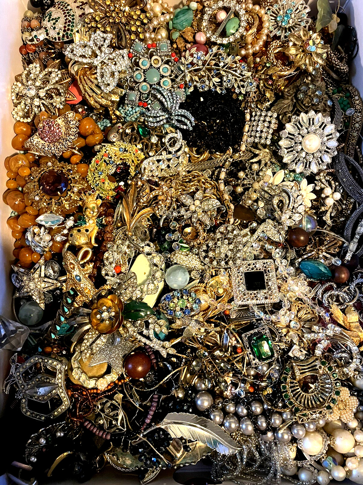 Estate 1 Lb+ Mixed Jewelry Lot Vintage-Modern DIY JUNK CRAFT REPAIR Unsorted