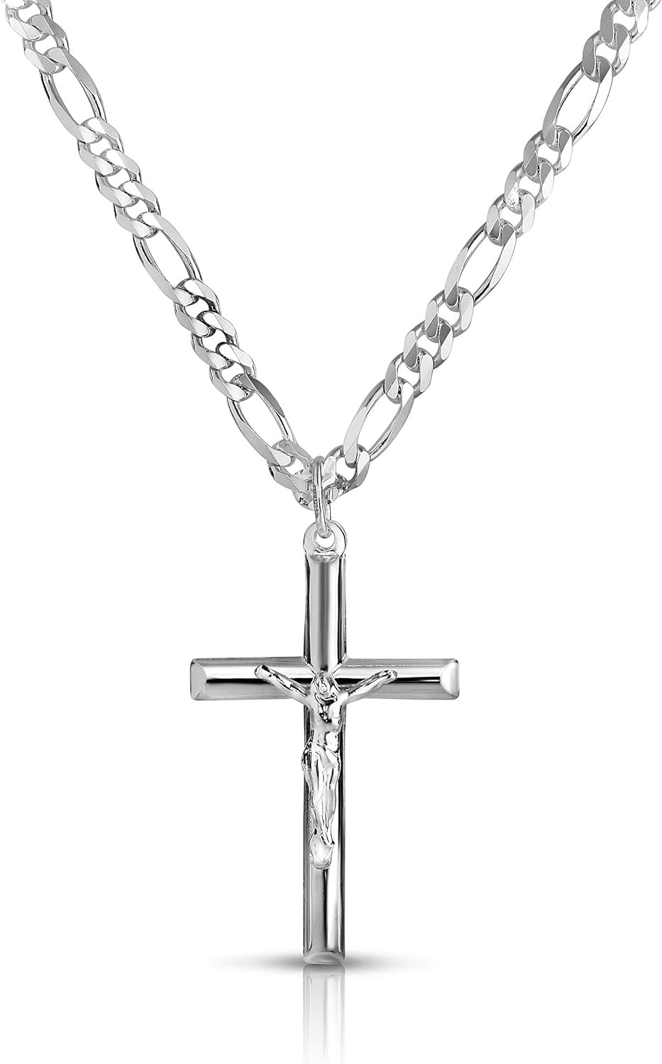 Verona Jewelers Men and Women 24″ Stainless Steel 3.8MM Figaro Chain Necklace Cr
