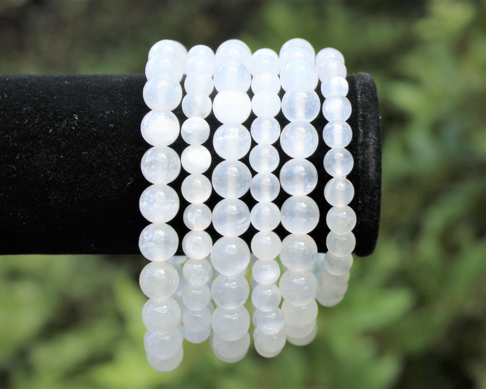 Selenite Bracelet: Choose 6 mm or 8 mm Stones (Selenite Stretch Bead Bracelet)