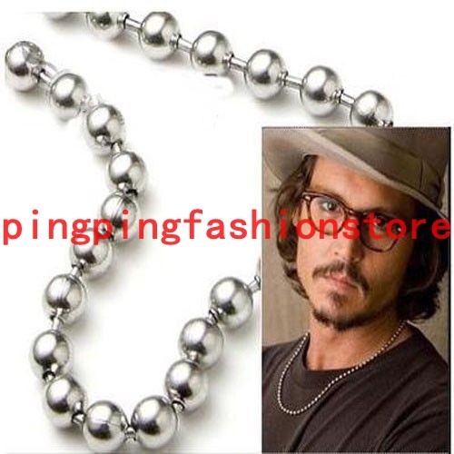 1.5-12mm Fashion Women Men Silver Ball Bead Chain Stainless Steel Necklace16-40″