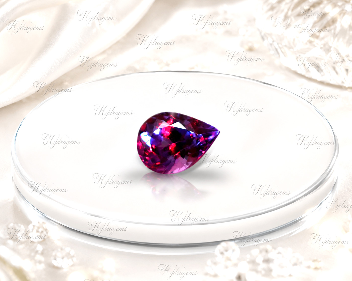 Certified Russian Natural Color Change Alexandrite 4 Ct Pear Cut Loose Gemstone