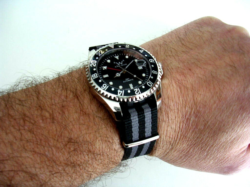 24mm Bonded striped NATO G10 military Pilot watch band strap 2 pak RAF IW SUISSE