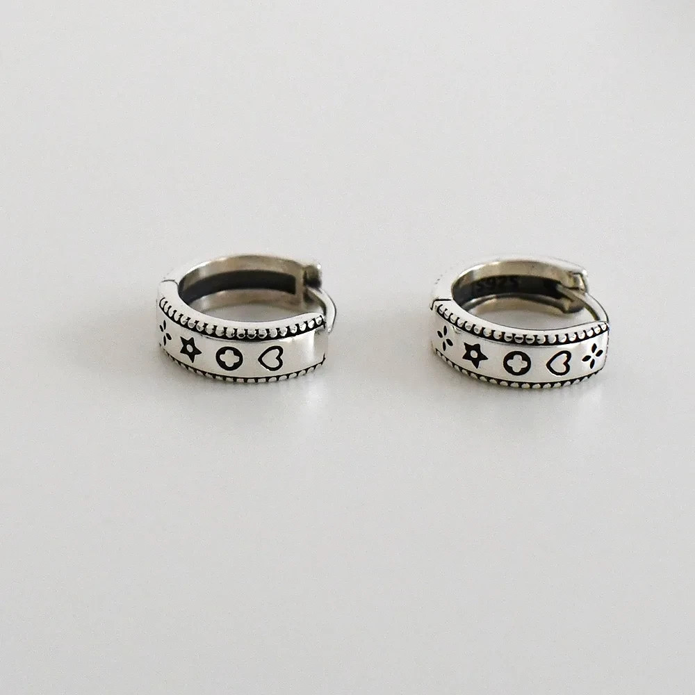 925 Sterling Silver Heart Star Huggie Hoop Earrings Small Women Jewellery Gift