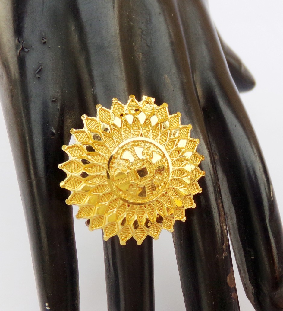 Indian Women Rings Adjustable Gold Plated Filigree Traditional Fashion Jewellery