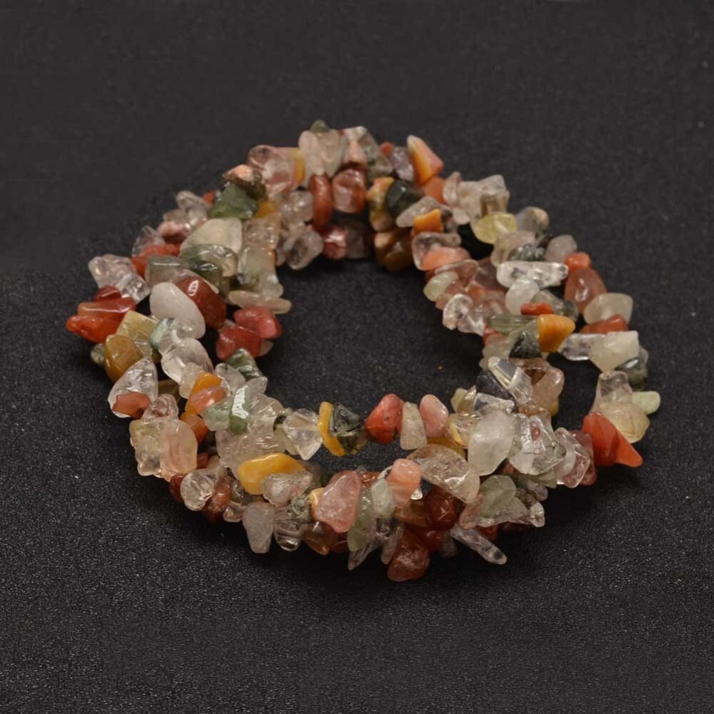 Natural Rutilated Quartz Chips Bead Strands, about 5~10mmx5~14mm, hole-1mm, 32″