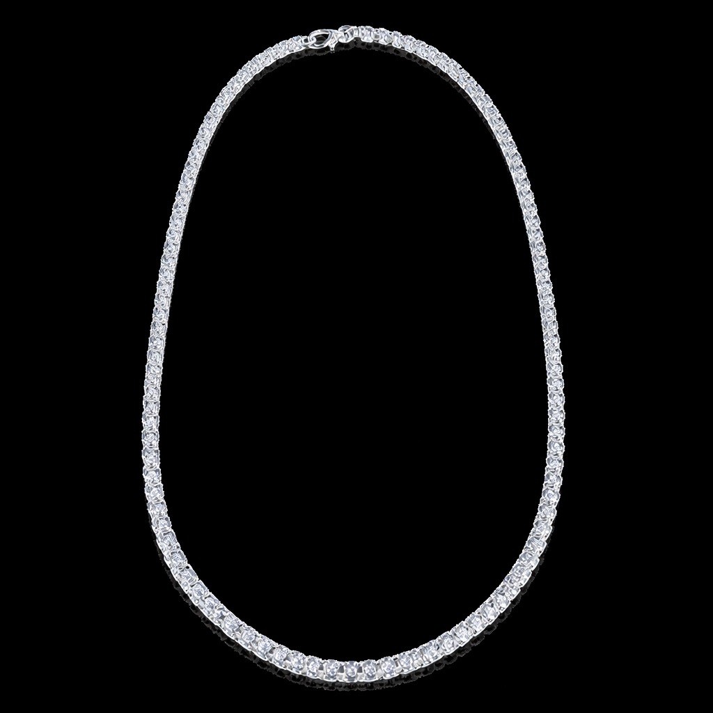 Silver Tone Round Box Popcorn Link Chain Necklace High Polish Finish