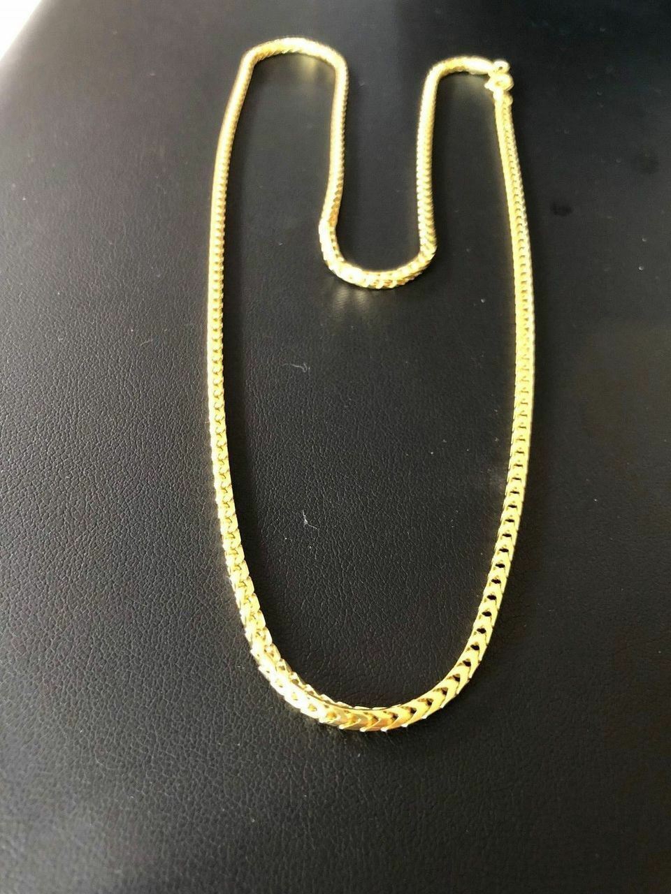 Men’s Franco Chain Real 14K Gold Plated Solid 925 Sterling Silver 2mm ITALY MADE