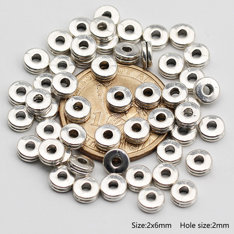 50pcs Tibetan Silver Metal Alloy Charms Loose Spacer Beads Jewelry Making DIY