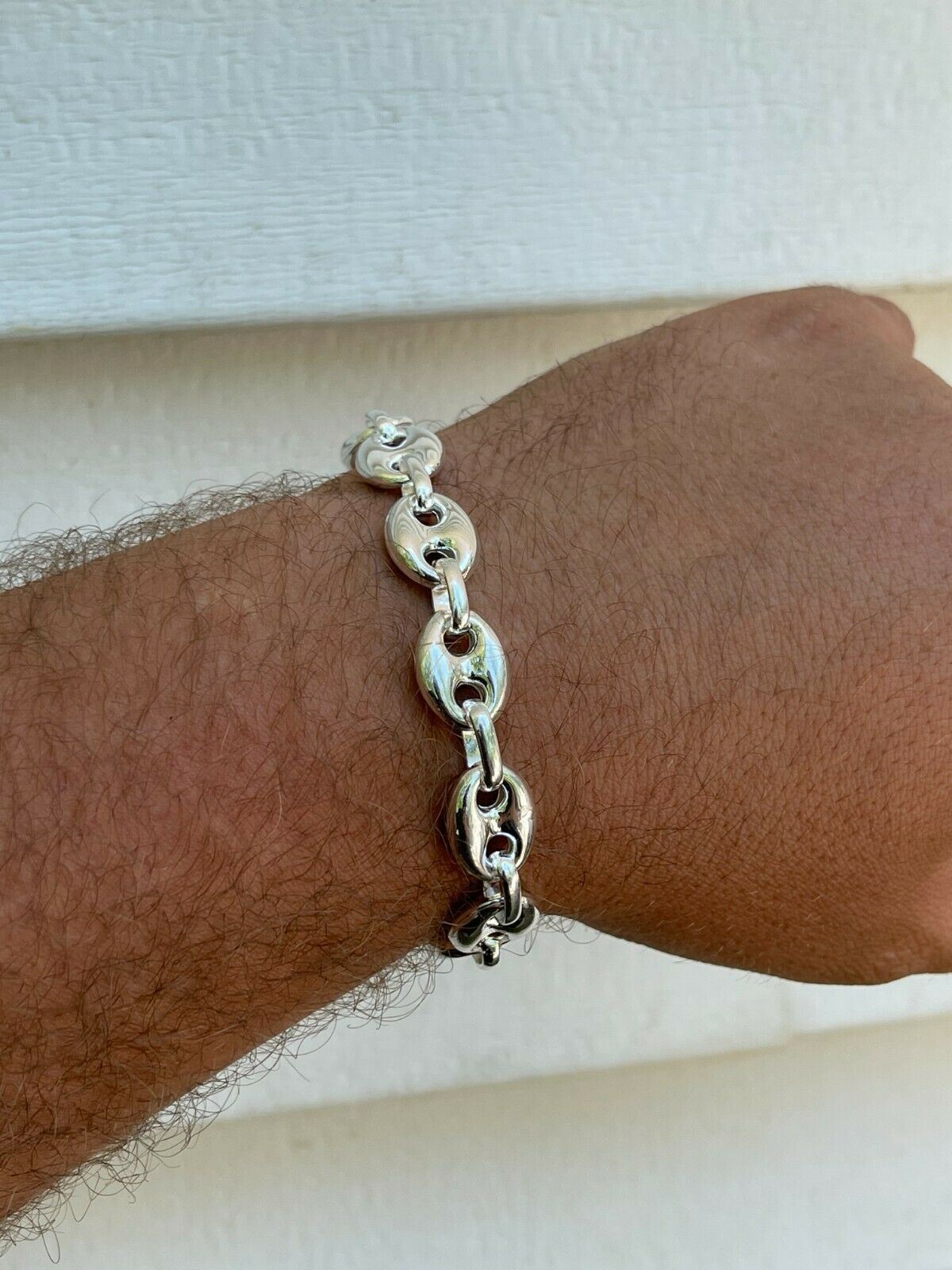 925 Sterling Silver Puffed Mariner Link Chain Necklace Or Bracelet 6-12mm 7-30″