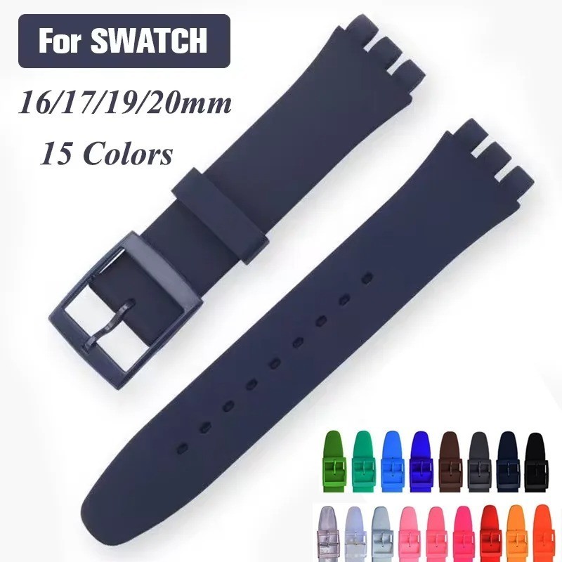 Wrist Watch Band Strap For Swatch 16mm 17mm 19mm 20mm Rubber Silicone Watchband