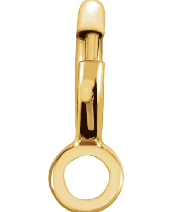 5mm STANDARD WEIGHT 10k Solid Yellow Gold Spring Ring Clasp CLOSED Jump Italy