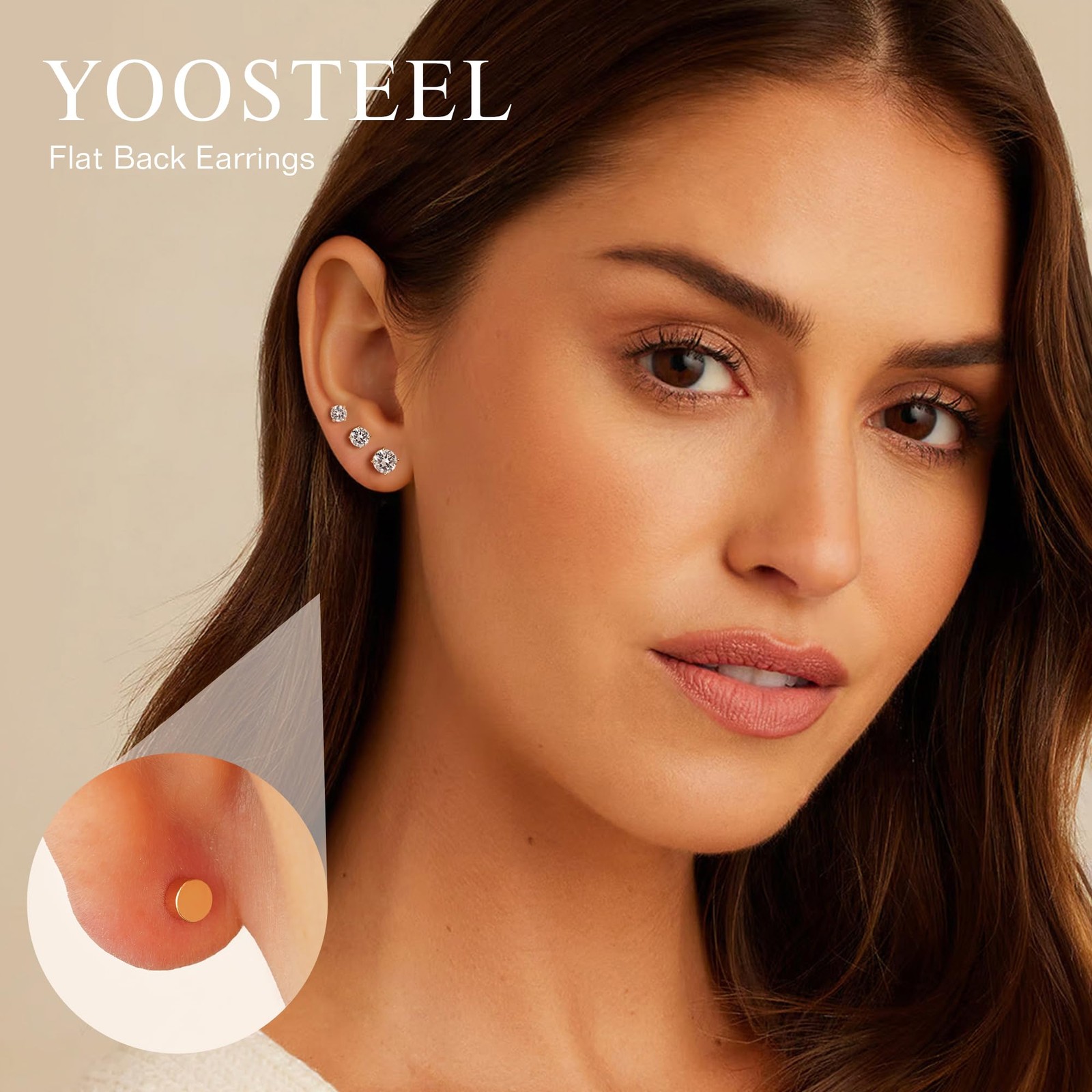 Yoosteel 6 Pairs 2mm, 3mm, 4mm, 5mm, 6mm, 8mm, Ball-14K-Gold-Plated