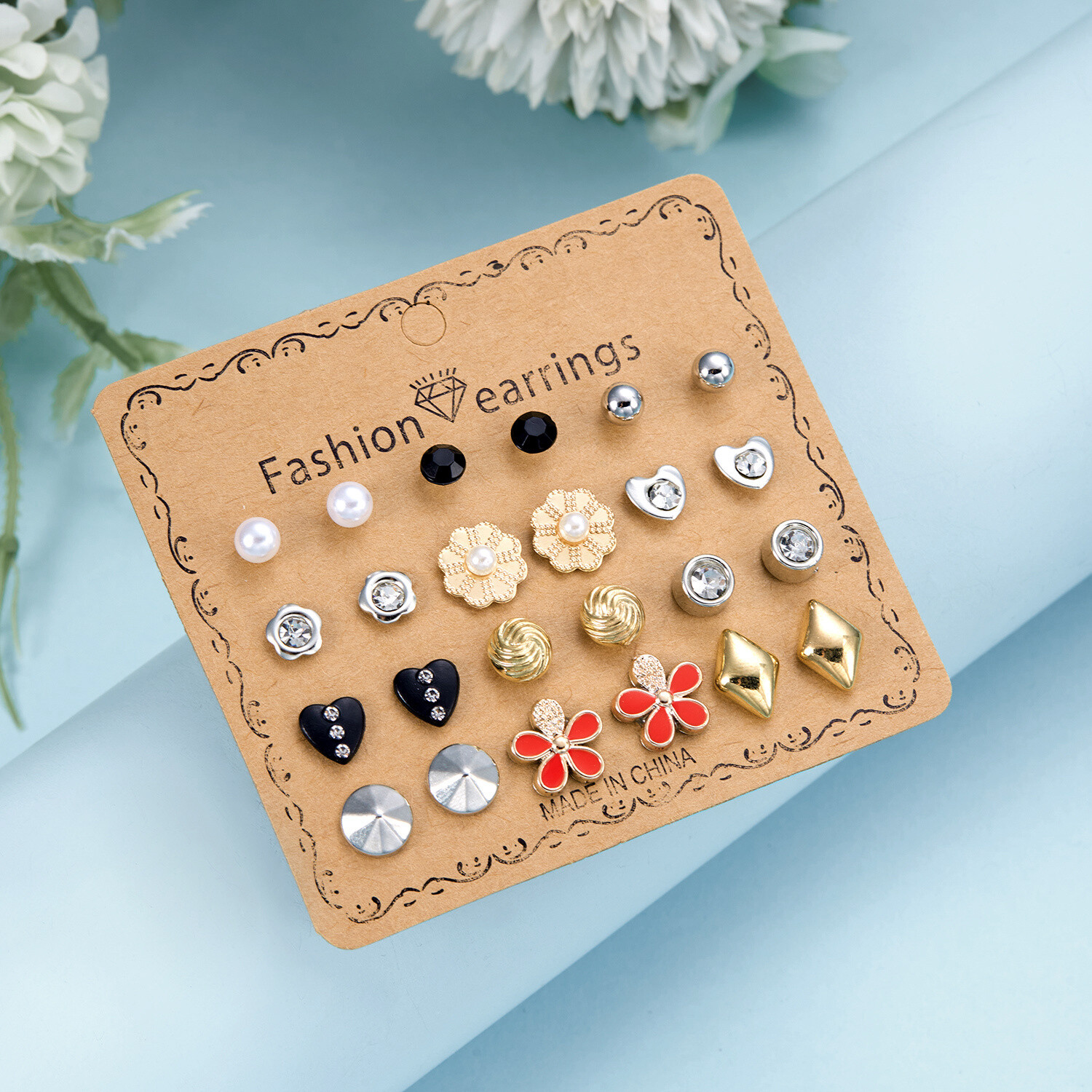 84 Pairs Fashion Alloy Stud Earrings Set for Women – Elegant and Lovely