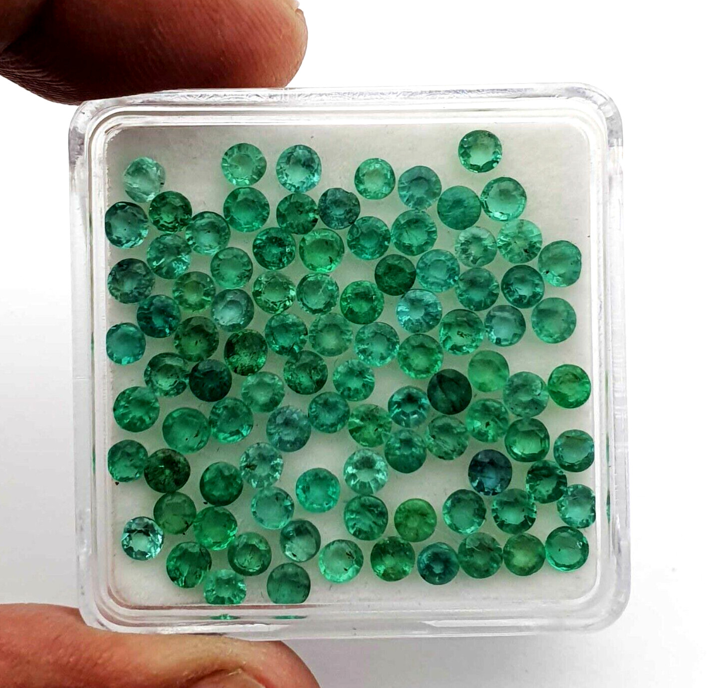 Natural Zambia Emerald Round Cut Loose Gemstone Lot 50 Pcs 3 MM 6 CT