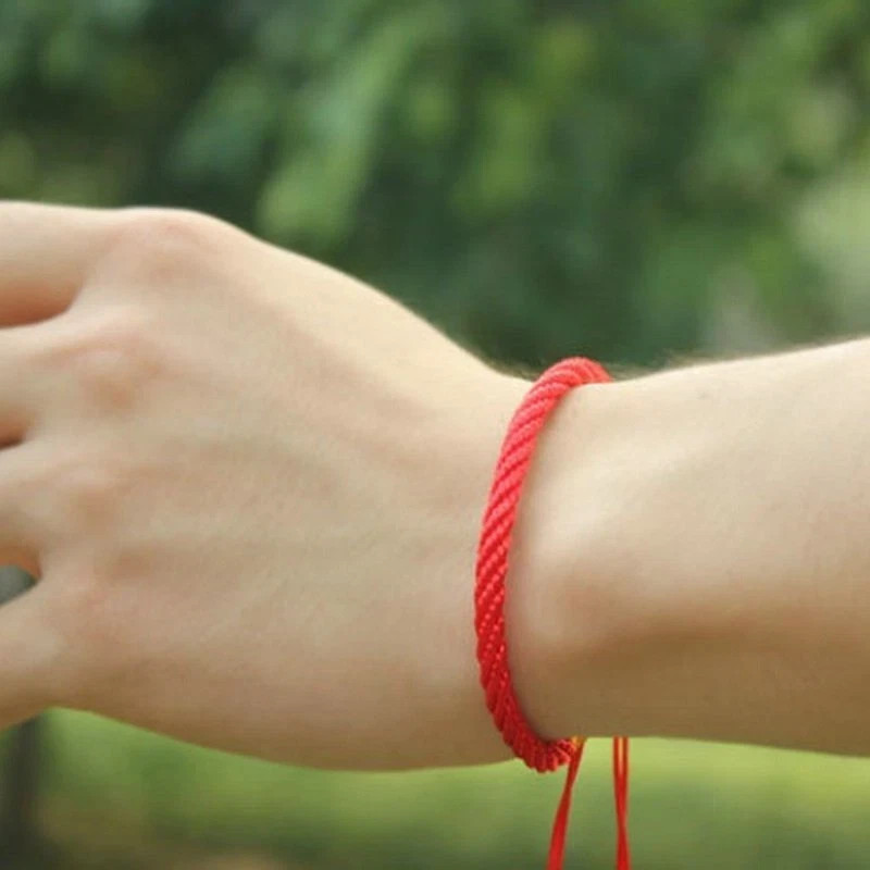 1Pc Black Handmade Braided Rope Bracelet Tibetan Good Luck Gift Jewelry