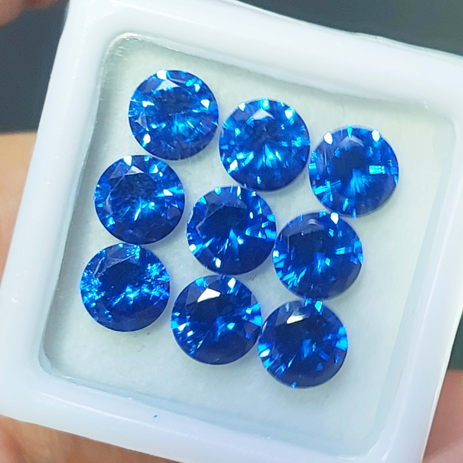 Natural Blue Sapphire 6mm Round Shape Certified Gemstone Lot – 9 Piece Parcel