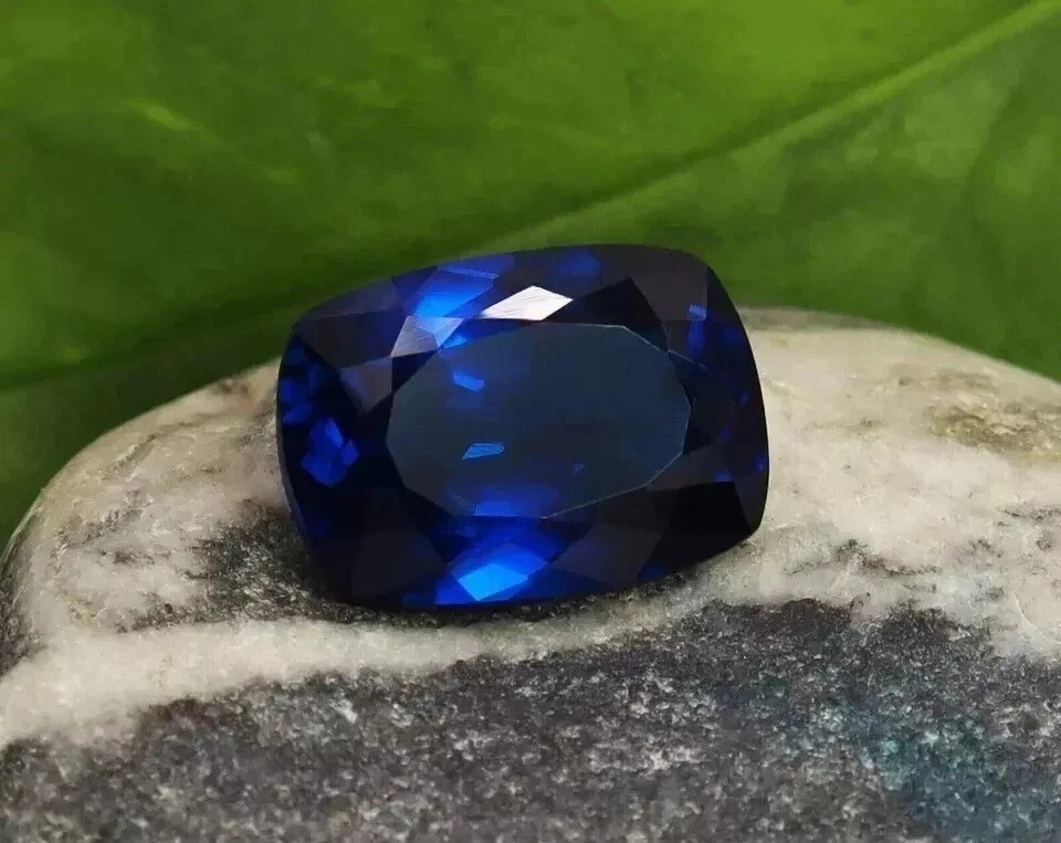 10.56 Ct Lab-Created Bauble Blue Sapphire Cushion Cut Certified Loose Gemstones