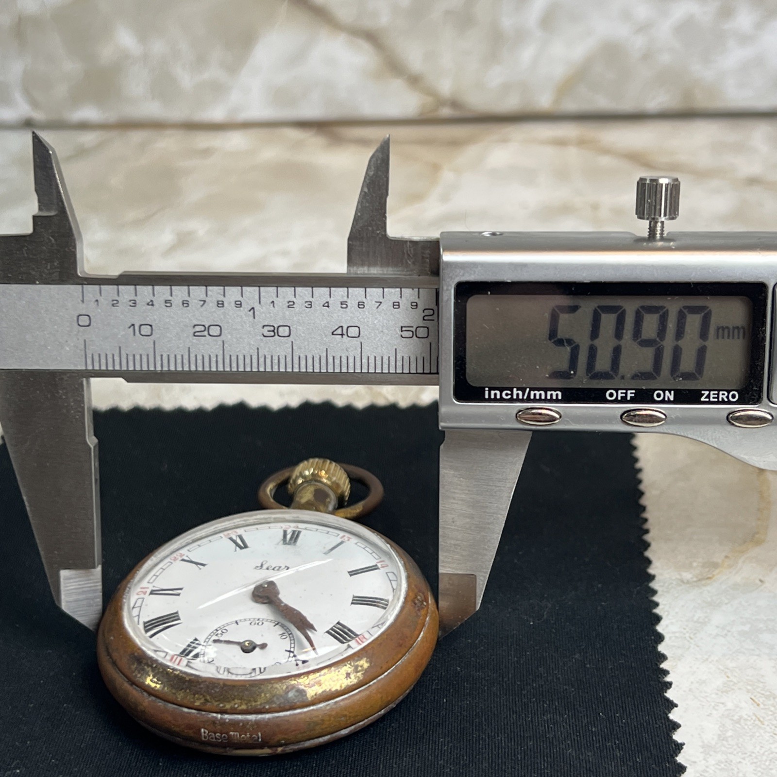Vintage Sears Pocket Watch Made in Great Britain FOR PARTS or REPAIR Not Running