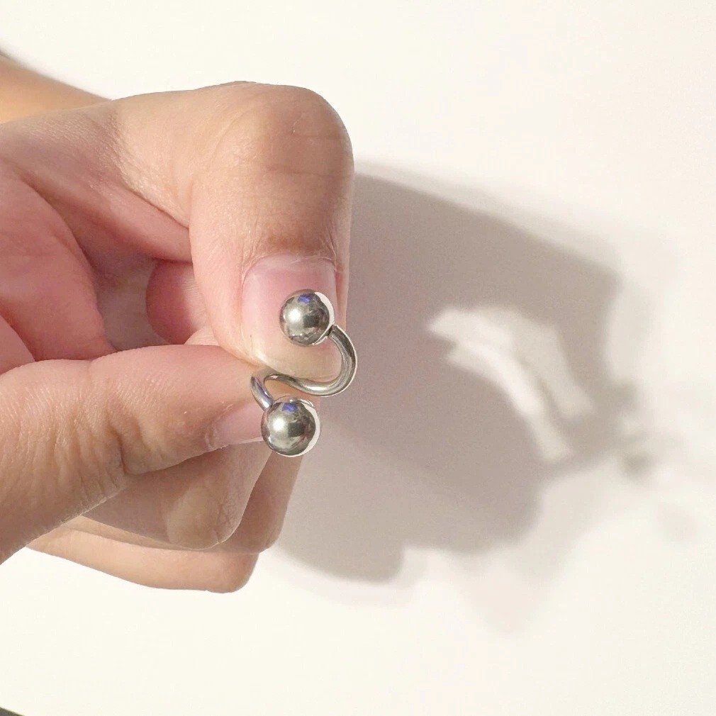 Surgical Steel 8mm 14g 6mm Big Balls VCH Piercing TWISTER Barbell.