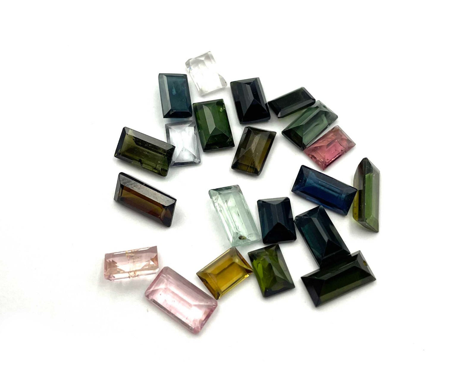 Natural Multi Tourmaline Baguette Cut Loose Gemstone Lot 5 Pcs 5*7-5*10 MM 6 CT