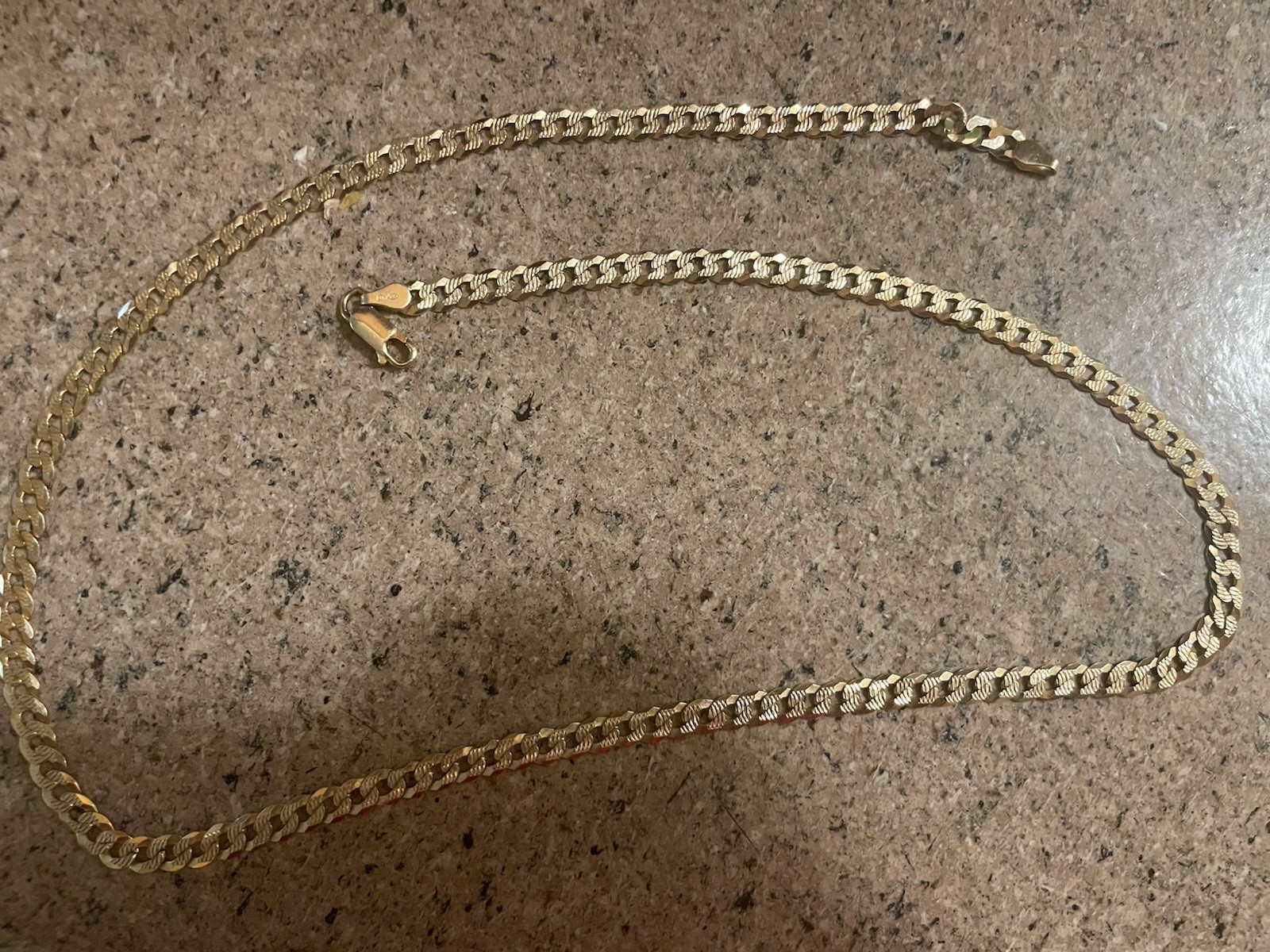 CUBAN LINK CHAIN 14 K REAL GOLD SOLID 925 STERLING SILVER