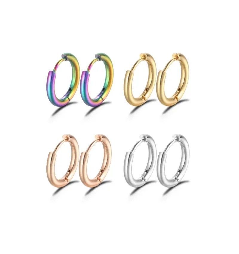 Stainless Steel Huggie Hoop Earrings Unisex Fashion Jewelry For Women, Men