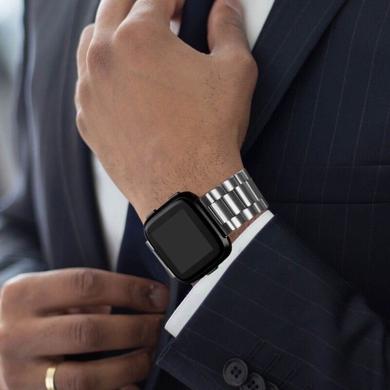 Metal Stainless Steel Watch Band Wrist Strap For Fitbit Versa/Versa 2/Versa Lite