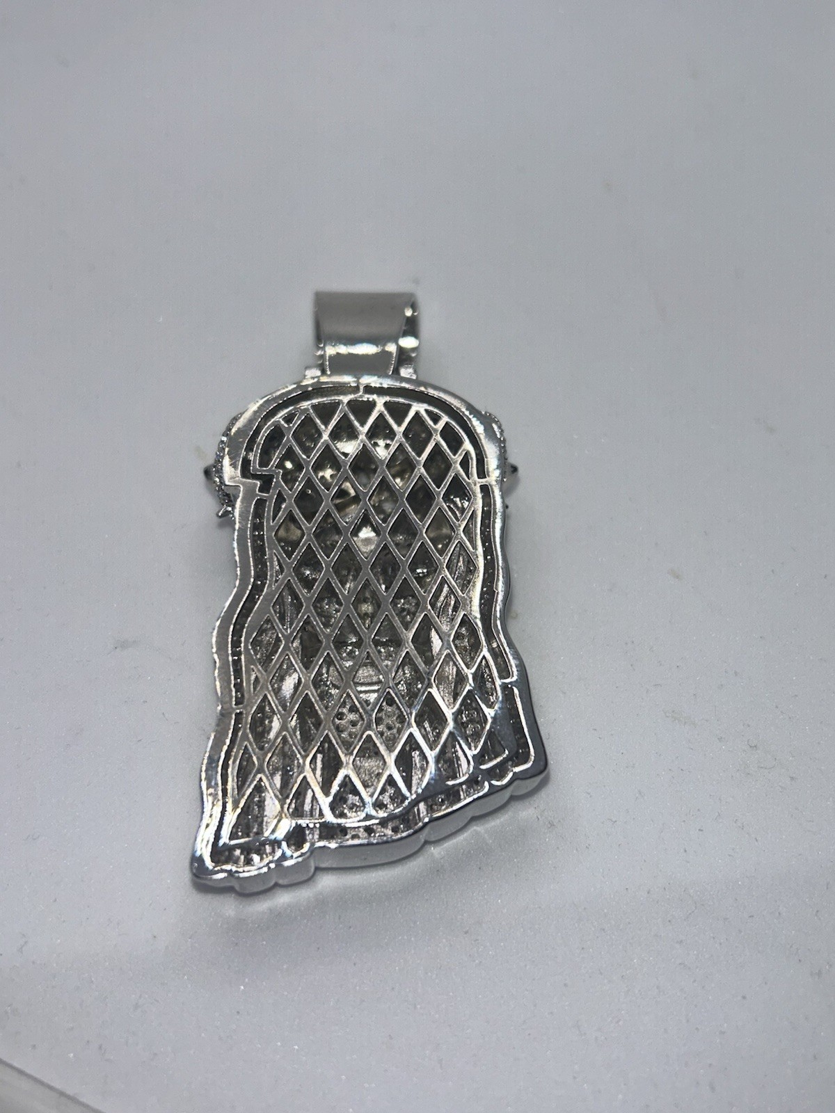 Large VVS1 Moissanite Sterling Silver Iced Flawless D Color Jesus Piece Pendant
