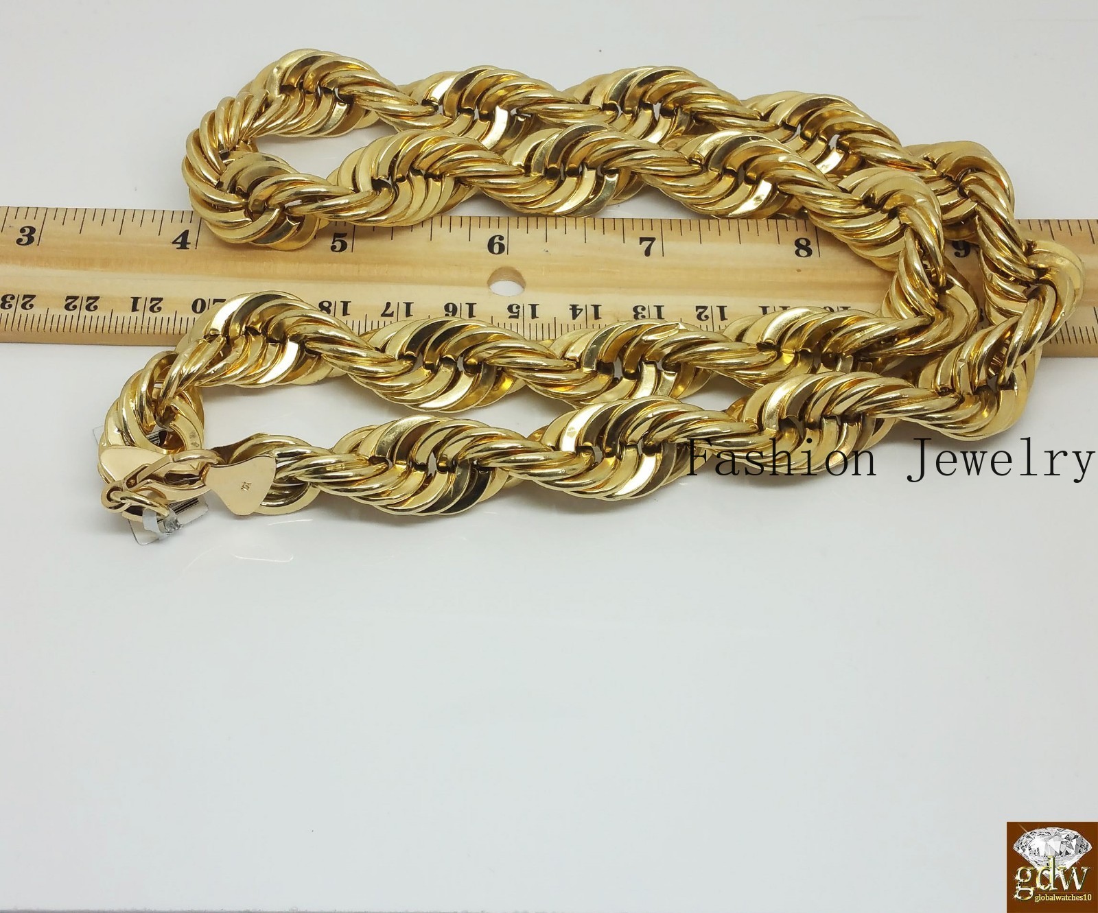 10k Real Gold Rope Chain Necklace 22 Inch 15mm Men thick Brand NEW On Sale