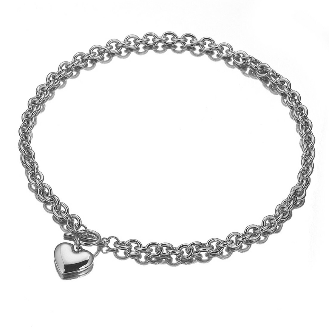 7″-40″ Silver/Gold Women Heart Choker Necklace 316L stainless steel Rolo Chain