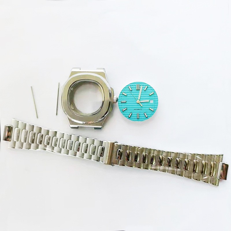 Watch Case Bracelet Dial Kit For NH35 NH36 Stainless Steel Square Case Parts Set