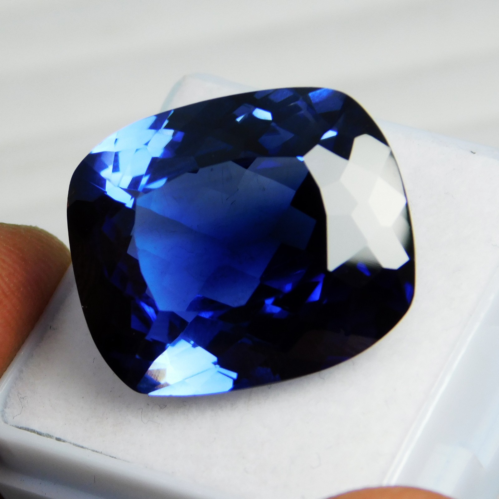 Natural Ceylon Blue Sapphire 29.10 Ct Cushion FLAWLESS Certified Loose Gemstone