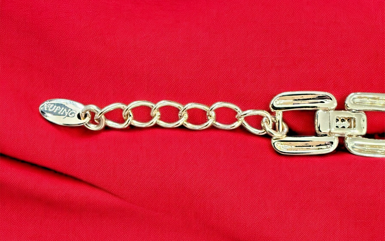 18K gold-plated bracelet, zirconia, 8/9 in., anchor link, yellow gold. Unisex