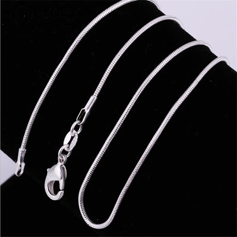 Men&Women’s 925 Sterling Silver Tarnish-Free Italian Snake Chain Necklace 16-38″
