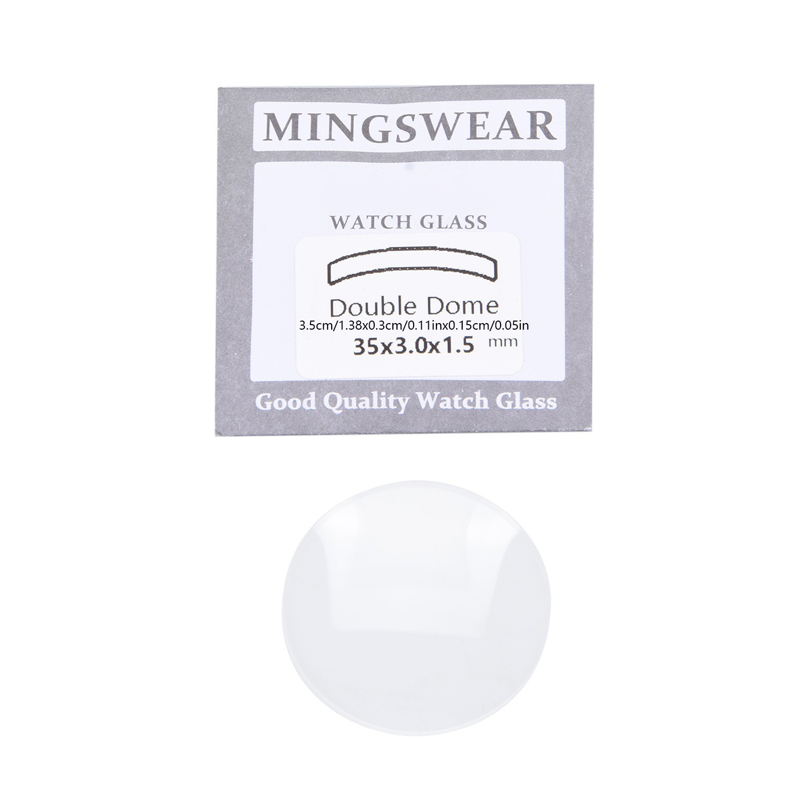 1.5mm Clear Double Domed Mineral Watch Crystal 30mm-38mm Diameter Concave Glass