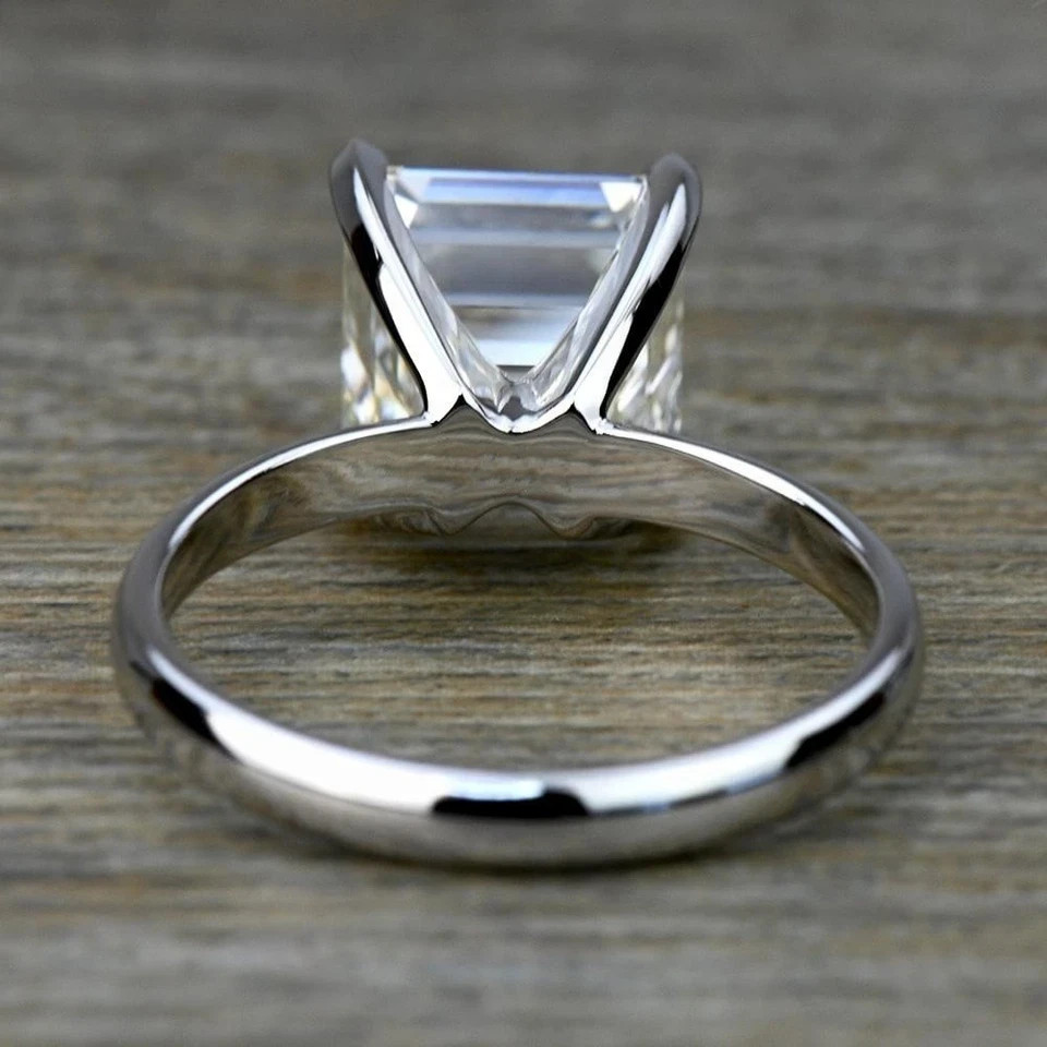 RARE 3.00 Ct Certified White Diamond Asscher Cut Solitaire Ring 925 Silver