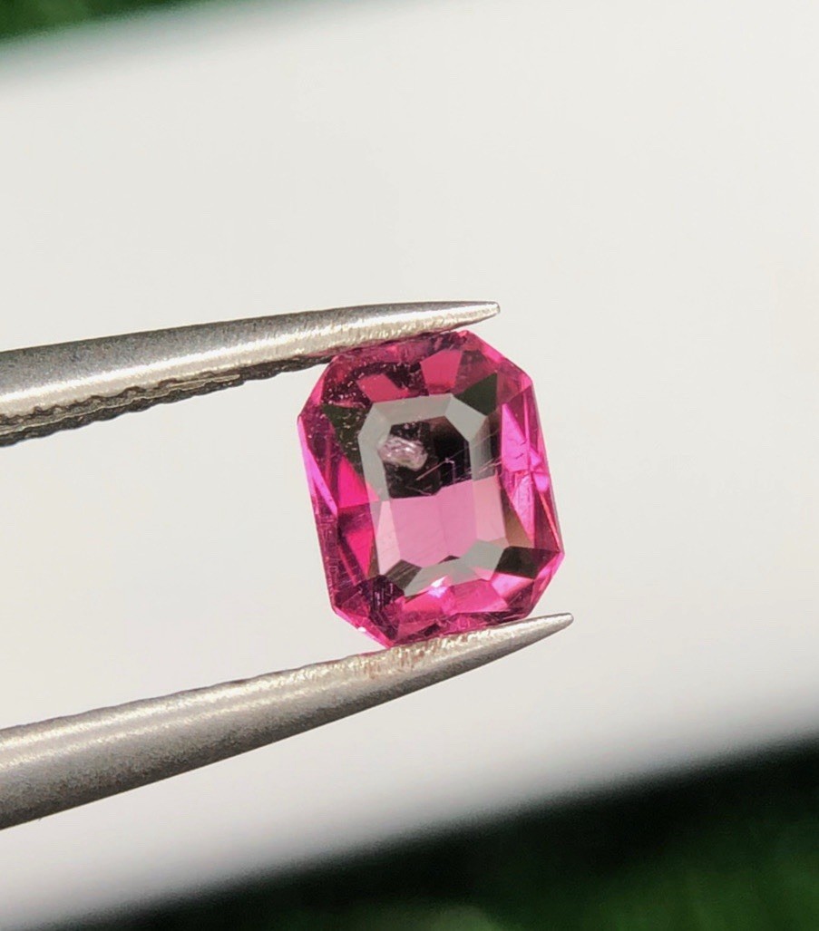Natural Rubellite Tourmaline Pair 1.10 Ct Emerald Cut Afghanistan Gemstones