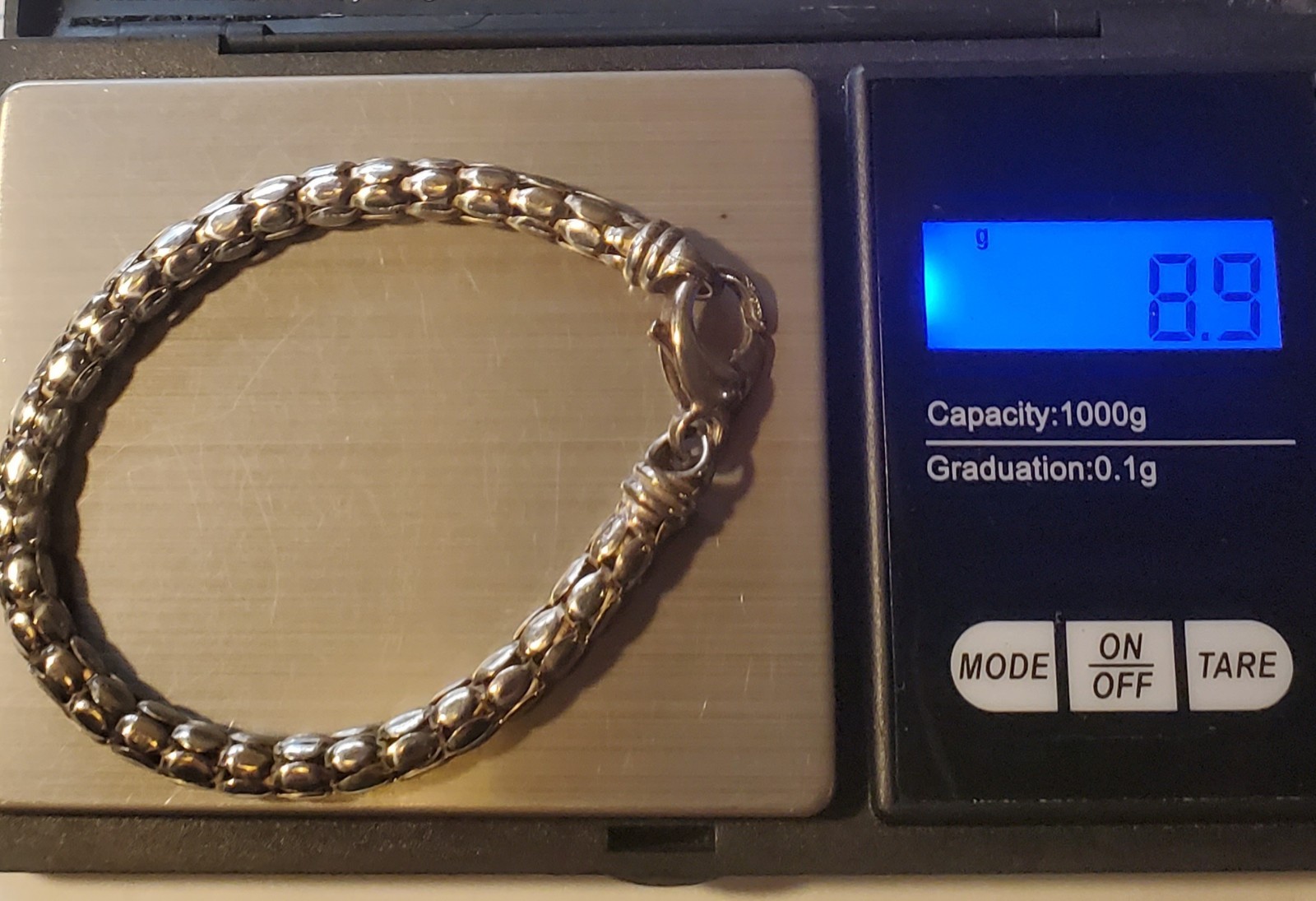 DOBBS ITALY 925 Sterling Popcorn Chain Set 18″ Necklace & 7.25″ Bracelet 5.35mm