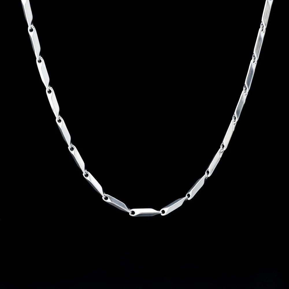 Men Silver Color Stainless Steel Seeds Chain Necklace Hip Hop Retro Outfit Jewel