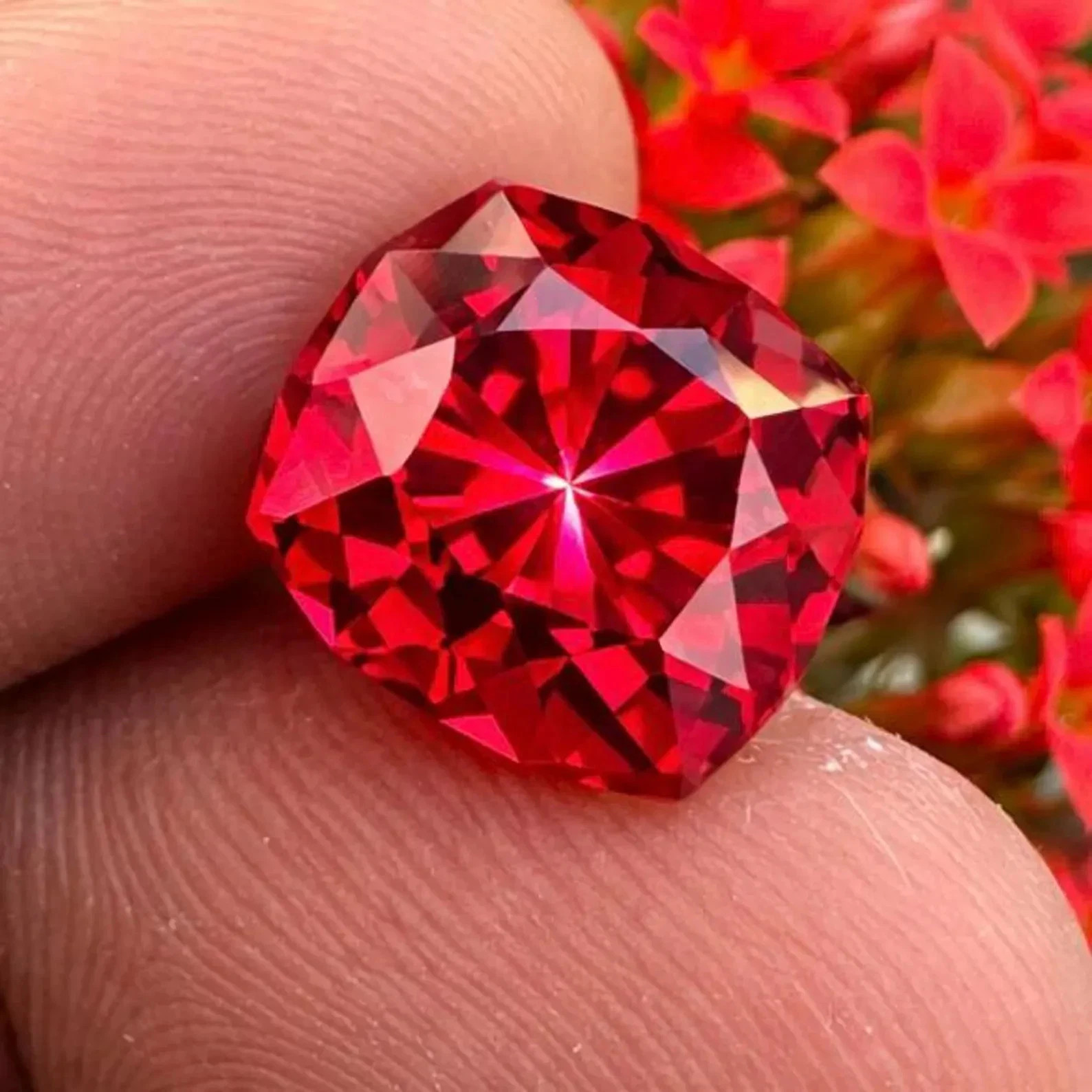 GIE Certified Flawless Natural Red Ruby 9.56 Ct Cushion Cut Loose MR Gemstone A+