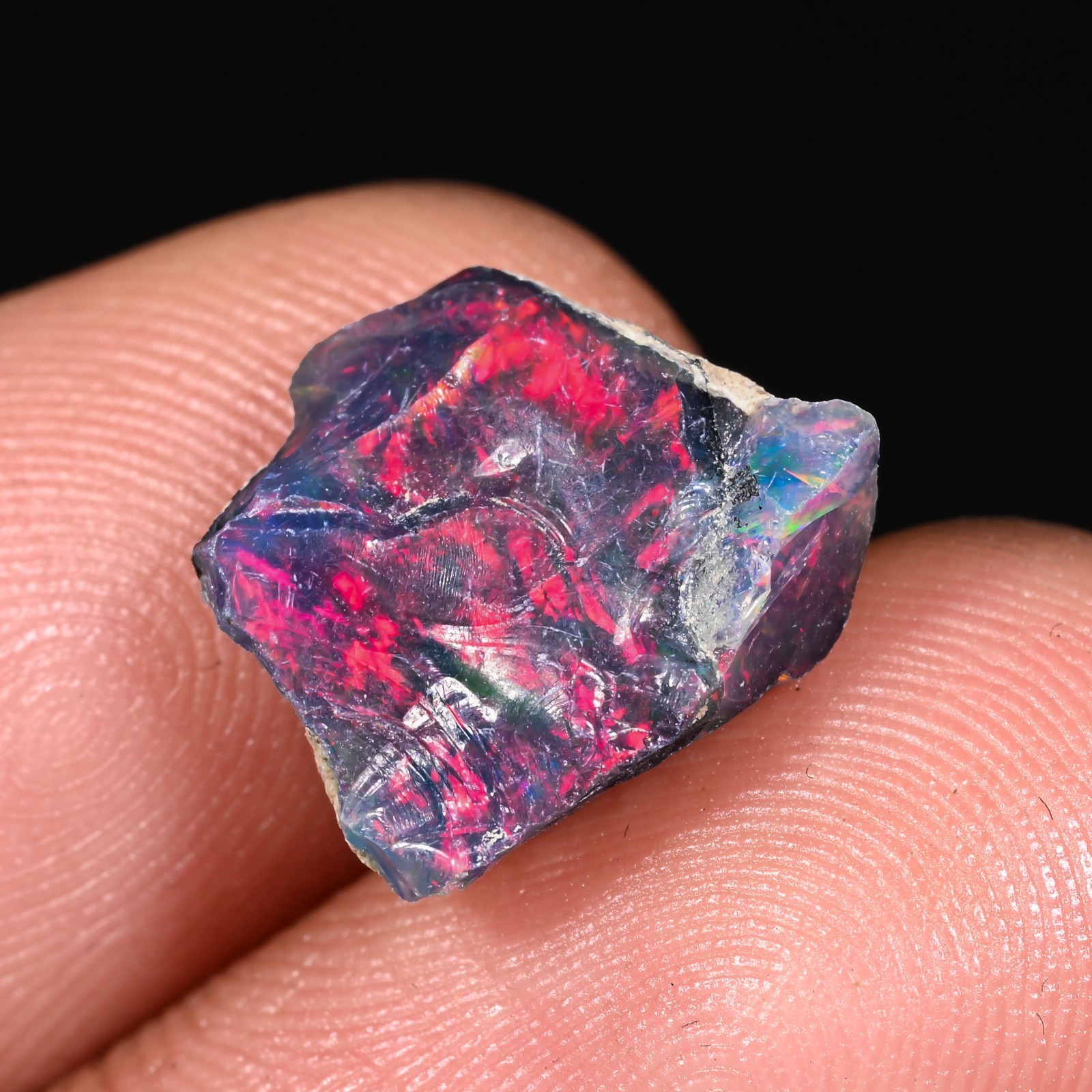10 Ct Black Ethiopian Opal Rough, Jewelry Grade Welo Opal Rough, Multi Fire Opal